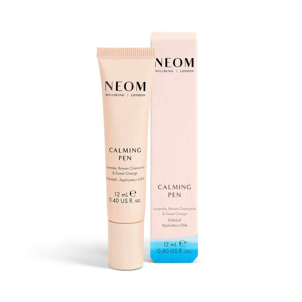 NEOM Calming Pen with packaging on a white background