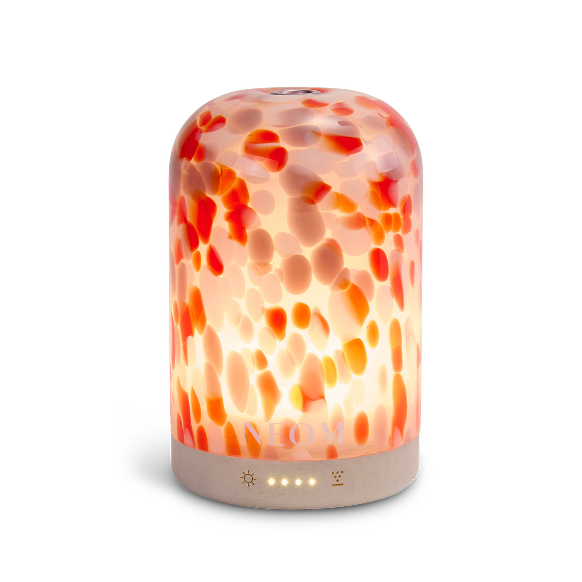 NEOM diffuser with a marbled design on a white background