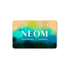 NEOM gift card with colourful design on a white background