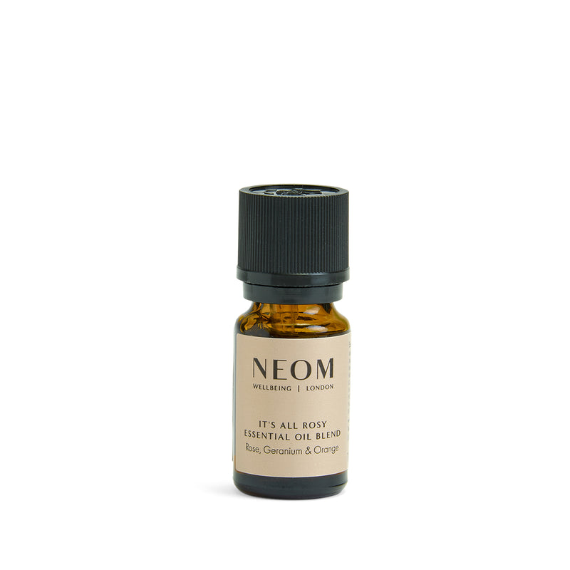 NEOM essential oil bottle on a white background