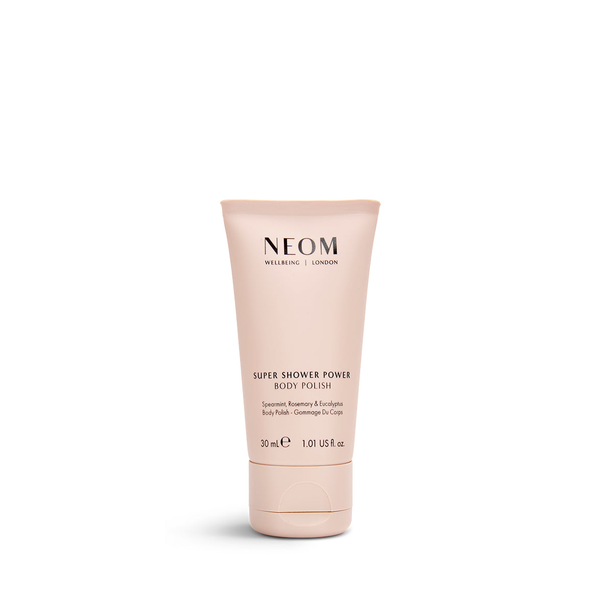 NEOM Super Shower Power body polish on a white background