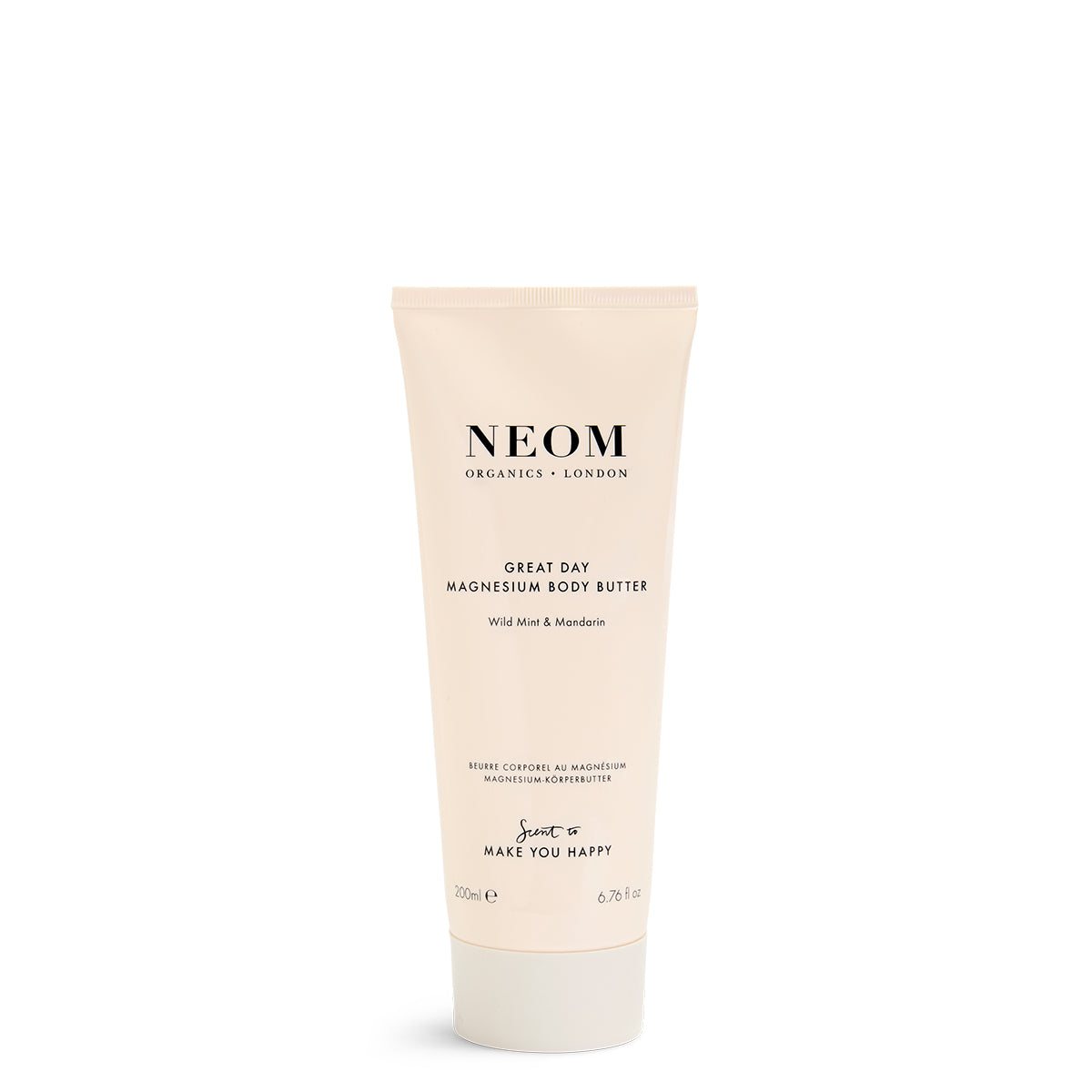NEOM magnesium body butter tube on a white background