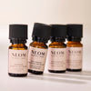 NEOM essential oil blends including Real Luxury and Happiness aromatherapy oils.