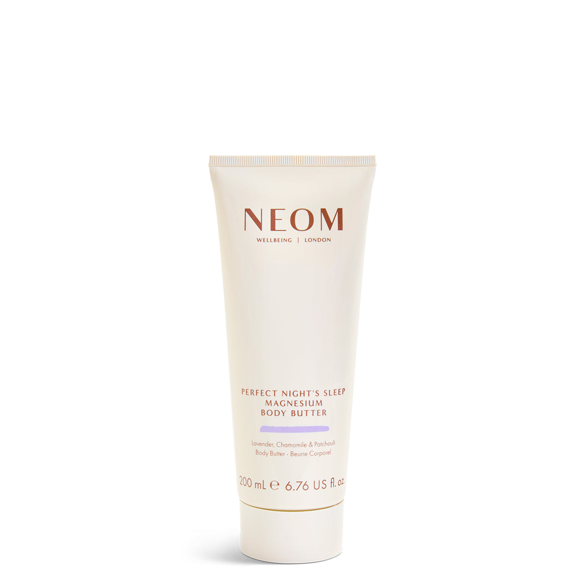 NEOM body butter tube on a white background