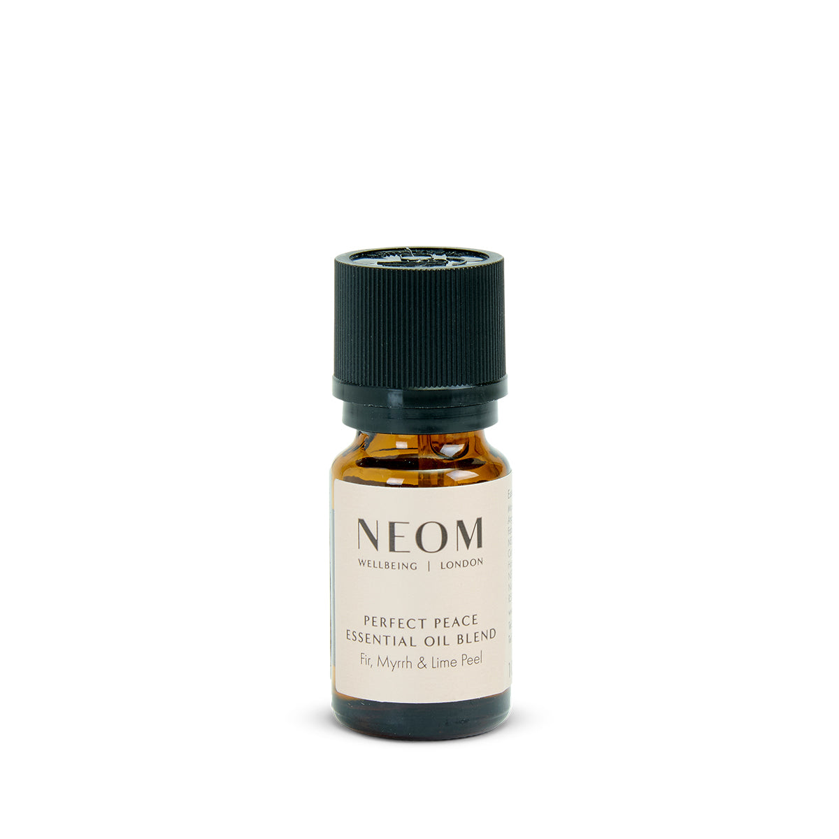 NEOM Perfect Peace essential oil blend bottle on a white background