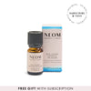 NEOM Real Luxury Essential Oil Blend with a 'subscribe and save' roundel and 'free gift with subscription banner