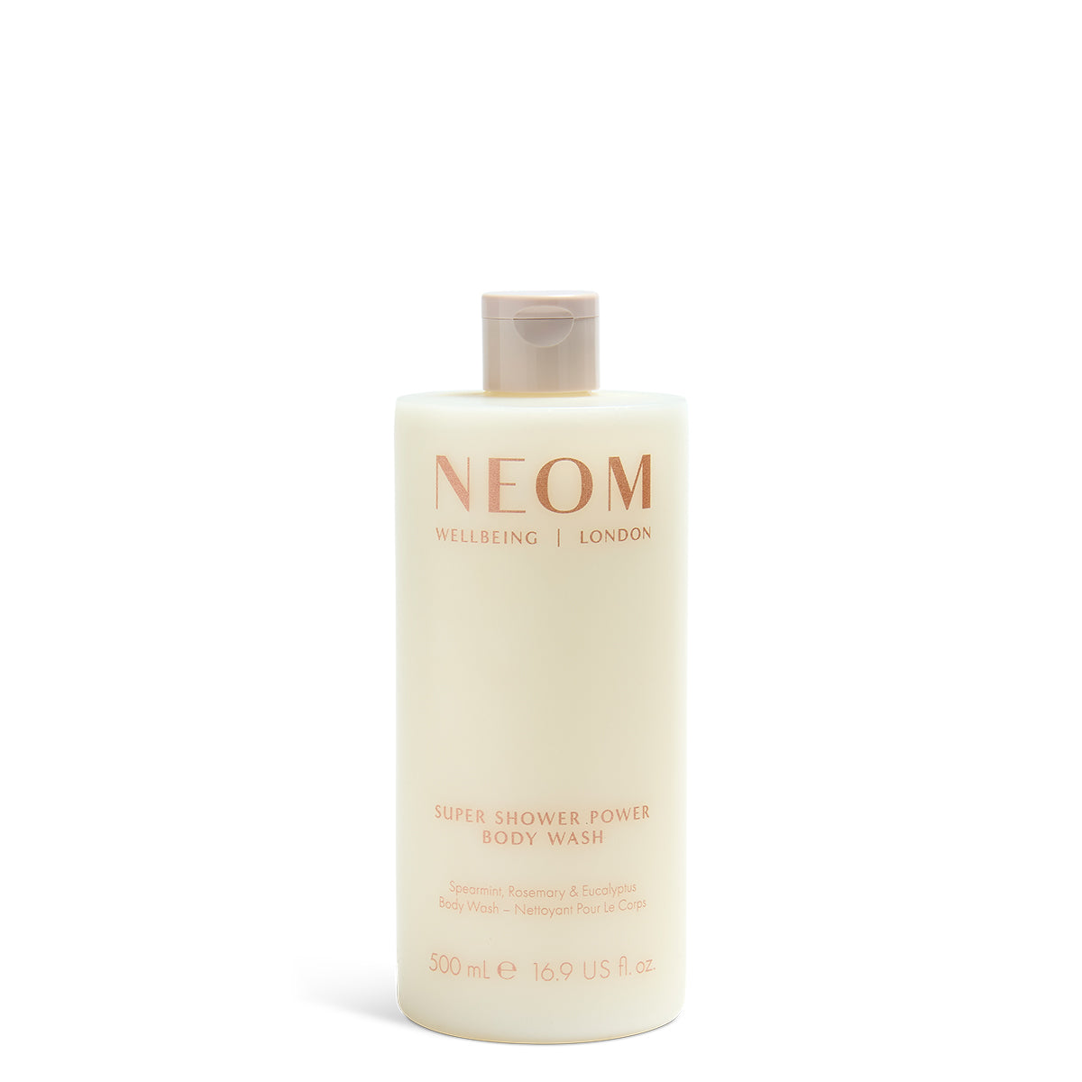 NEOM super shower power body wash on a white background