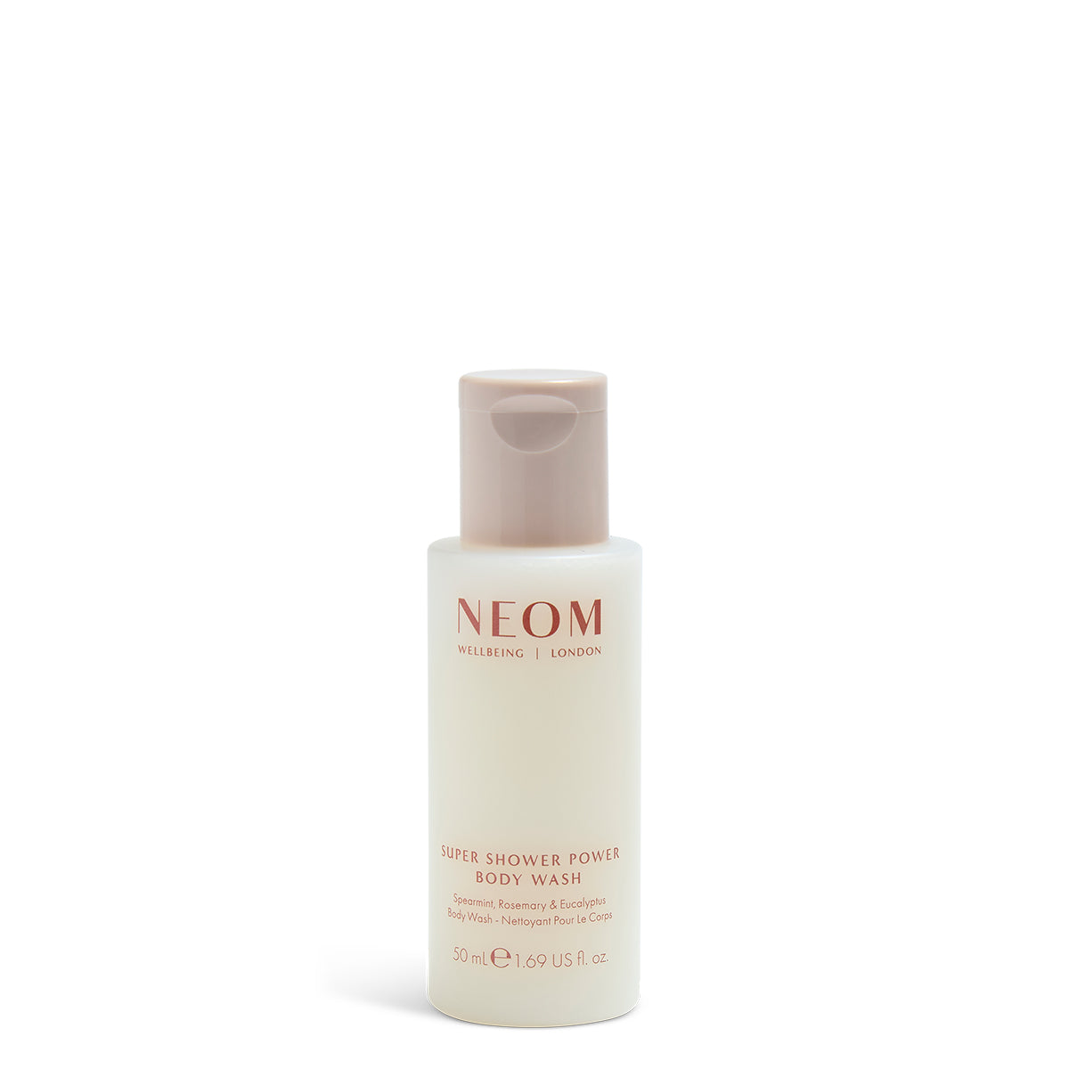 NEOM super shower power body wash on a white background