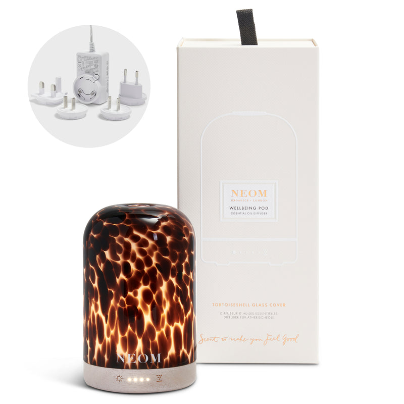 Wellbeing Pod Essential Oil Diffuser With Tortoiseshell Glass Cover - Global Plug