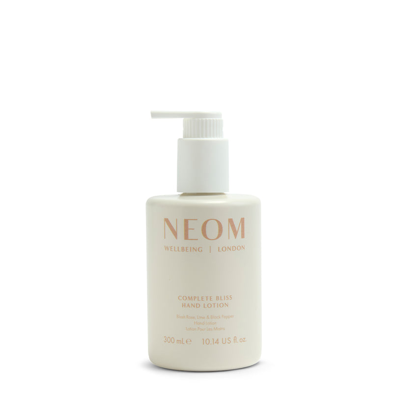 NEOM Complete Bliss Hand Lotion on a white background