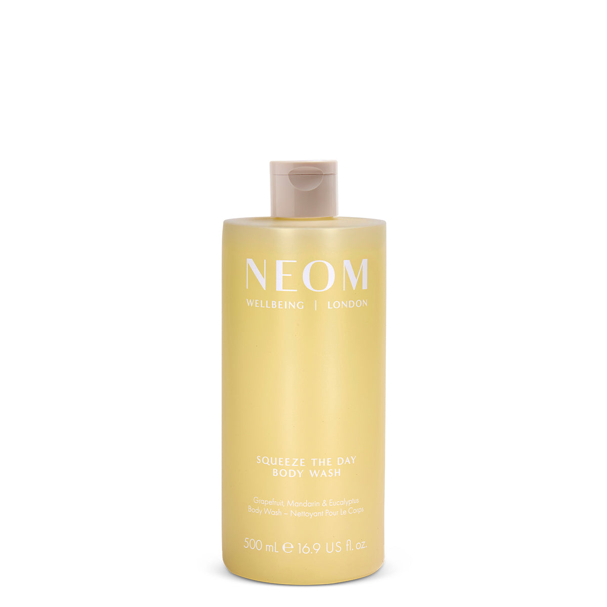 NEOM squeeze the day body wash on a white background