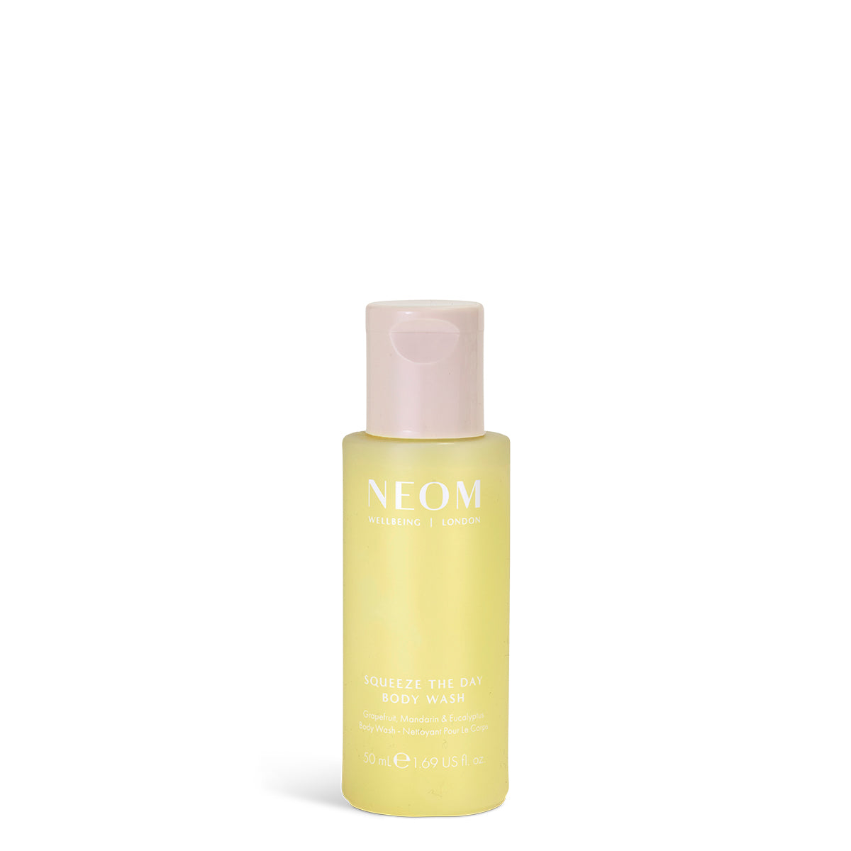 NEOM squeeze the day body wash on a white background