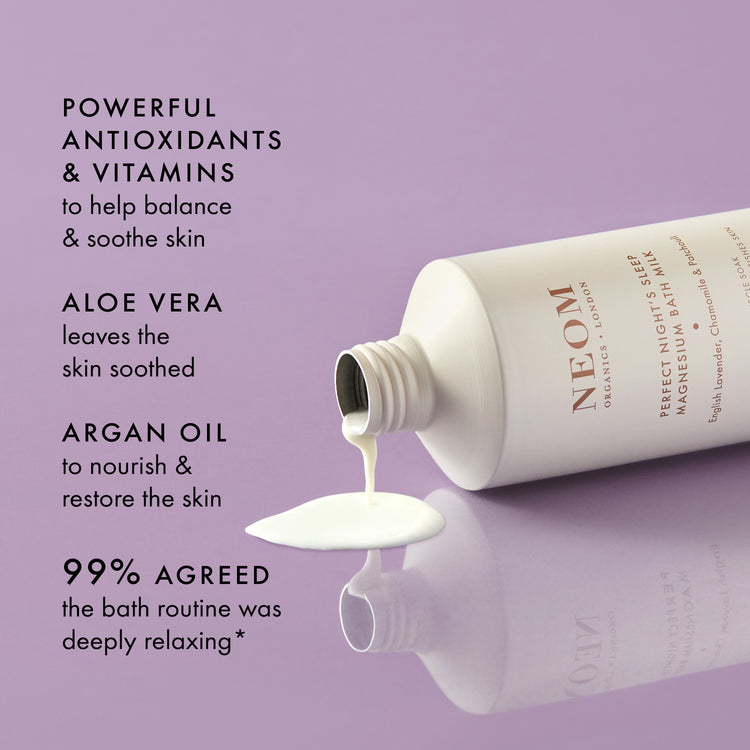 NEOM Real Luxury Magnesium Bath Milk - 300ml, With Lavender, Jasmine & Sandalwood For Relaxation & Muscle Relief